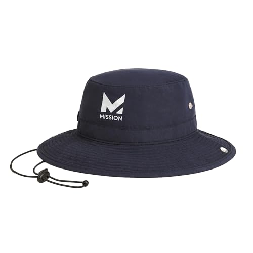 MISSION Cooling Bucket Hat, Navy - Unisex Wide-Brim Hat for Men & Women - Lightweight, Foldable & Durable - Cools Up to 2 Hours - UPF 50 Sun Protection - Machine Washable