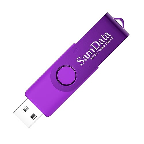 SamData 128GB USB Flash Drives 1 Pack 128GB Thumb Drives Memory Stick Jump Drive with LED Light for Storage and Backup (1 Pack Purple)