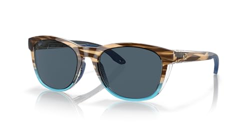 Costa Del Mar Women's Aleta Round Sunglasses, Wahoo/Grey Polarized 580P, 54 mm
