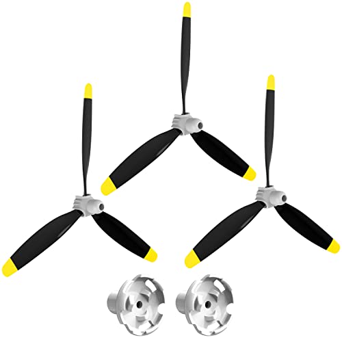 LEAMBE 3 Sets Spare RC Plane Propellers Compatible with F4U Corsair & P47 Thunderbolt Remote Control Airplane Nose Cone