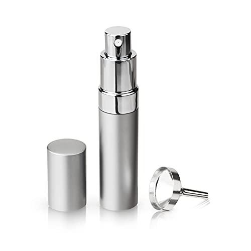 True Martini Atomizer Bar Mister, 15ml Capacity with Refillable Canister and Funnel for Vermouth Spray, Glass Canister with Stainless Steel Case
