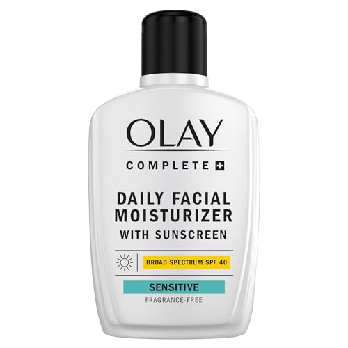 Olay Complete+ Daily Facial Moisturizer with Sunscreen SPF 40, Fragrance-Free, 6 FL OZ, Broad Spectrum Sunscreen for Sensitive Skin