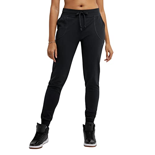 Champion Joggers, Lightweight, Comfortable Jersey Lounge Pants for Women, 29', Black, Medium
