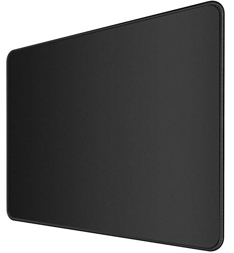 MROCO Large Gaming Mouse Pad [50% Larger] with Non-Slip Rubber Base, Premium-Textured & Waterproof Mousepad with Stitched Edges, Mouse Pads for Computers, Gamer, Office & Home, 14 x 11in, Black