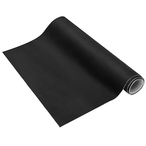 X AUTOHAUX Suede Headliner Fabric 98' Length x 60' Width Foam Backed for Car Truck RV SUV Interior Trim Protect Aging Broken Faded DIY Repair Replacement Black