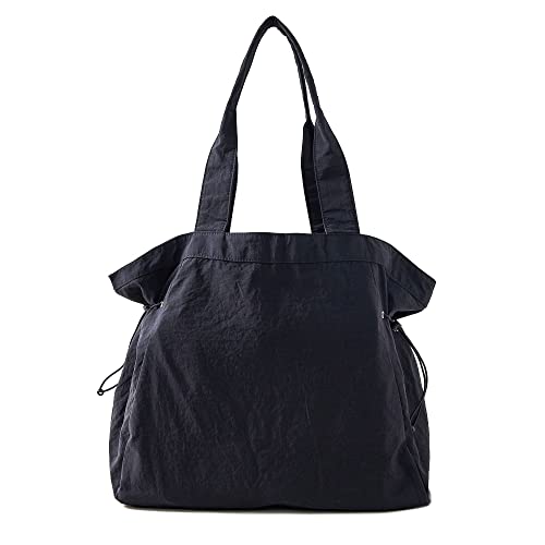 VAKAER Tote Bag for Women, 18L Side Cinch Shopper Handbag, Large Hobo Bag, Lightweight Shoulder Bags for Work, Workout, Gym, Beach Travel (Black)