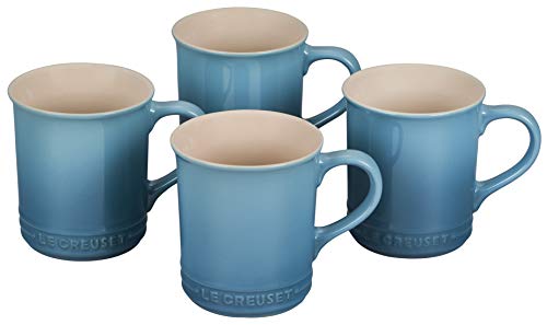 Le Creuset Stoneware Set of 4 Mugs, 14 oz. each, Caribbean