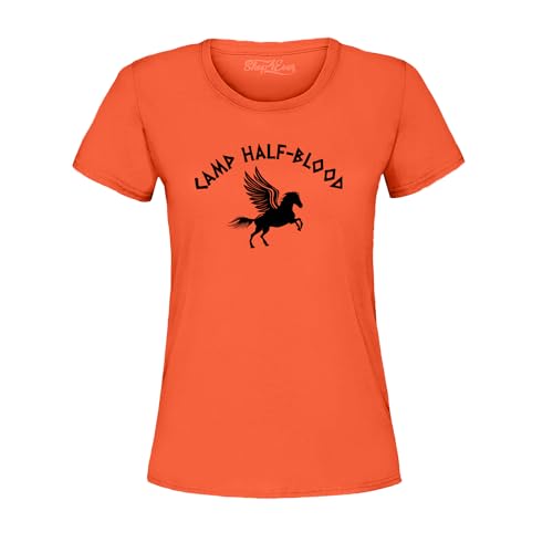 shop4ever Camp Half Blood Demigods Women's T-Shirt Small Orange