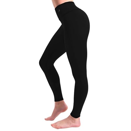 CompressionZ High Waisted Compression Leggings for Women Tummy Control - Plus Black