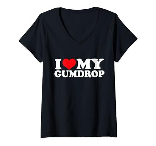 Womens I Love My Gumdrop, I Heart Gumdrop V-Neck T-Shirt