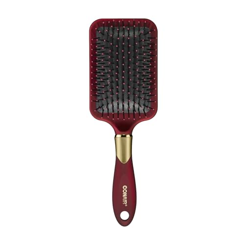 Conair Velvet Touch Hairbrush for Thick Hair, Detangler Brush with Nylon Bristles, Color May Vary, 1 Count