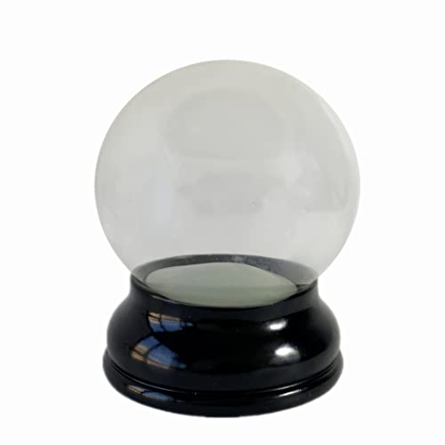 GECKODODO Clear DIY Empty Snow Globe kit Glass Water Globe Jar with Resin Base -3.9 Inch Diameter
