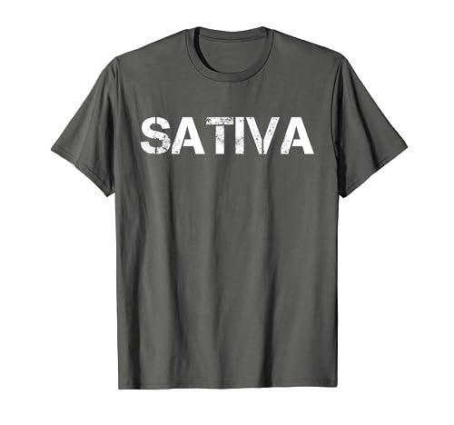 SATIVA Marijuana Weed Cannabis Pot Smoker Clothing T-Shirt