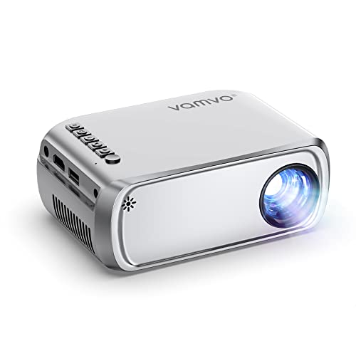 Vamvo Projector, 2023 Upgraded Mini Projector, Full HD 1080P Home Theater Video Projector,Portable Movie Projector Compatible with TV stick/PS4/HDMI/USB/VGA/AV/Smartphone/TV Box/Laptop/ iOS/Android