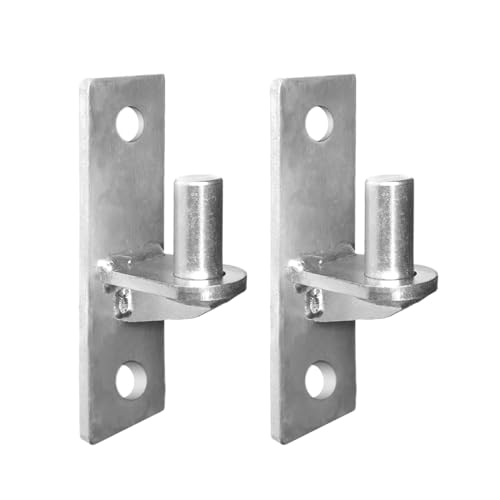 2 Pack Wall Mount Gate Hinges, Heavy Duty Wall Plate Hinges, Outdoor Chain Link Fence Gate Hinges Fence Post Link Gate Hinge, with 5/8 Hinge Pin (Screws Not Included)