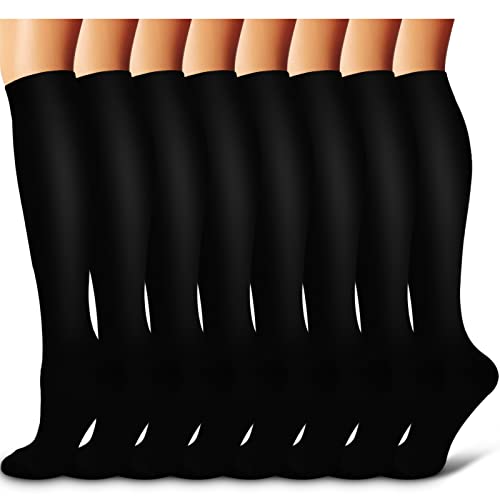Compression Socks For Women& Men circulation(8 Pairs),Socks-Best for Running,Sports,Hiking,Flight travel,Pregnancy
