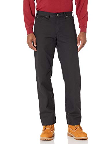 Dickies mens Relaxed Fit Straight-leg Duck Carpenter Jeans, Black, 33W x 32L US