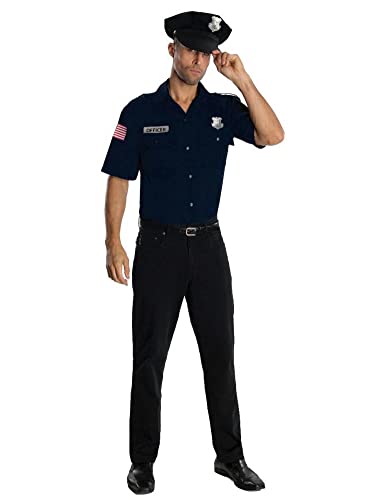 Rubie's mens Heroes and Hombres, Police Uniform Shirt Hat adult sized costumes, Blue, Standard US