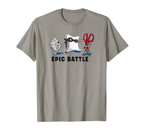 Trendy Graphic Rock Paper Scissors Epic Battle T-Shirt