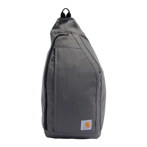 Carhartt Mono Sling Backpack, Unisex Crossbody Bag for Travel and Hiking, Grey