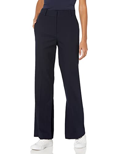 Rebecca Taylor Women's Cotton Suiting Flared Trouser, Navy, 6