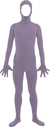 Aniler Men's and Women's Spandex Open Face Full Body Zentai Costume Bodysuit (Small, Grey)