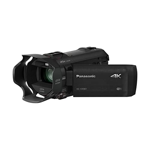 Panasonic 4K Ultra HD Video Camera Camcorder HC-VX981K, 20X Optical Zoom, 1/2.3-Inch BSI Sensor, HDR Capture, Wi-Fi Smartphone Multi Scene Video Capture (Black)