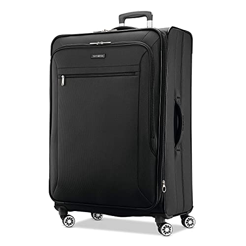 Samsonite Ascella X Softside Expandable Luggage with Spinners, Black, Checked-Large 29-Inch, 131984-1041