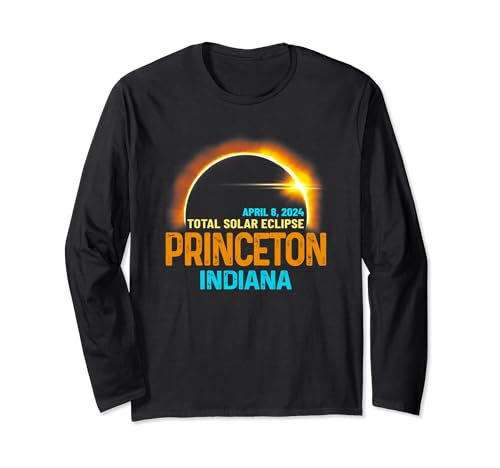Total Solar Eclipse 2024 Princeton, Indiana Long Sleeve T-Shirt