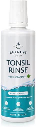 Everest Mouth Wash & Tonsil Stone Remover – Natural Mouthwash or Oral Rinse Liquid to Help Soothe Tonsils, Fight Bad Breath, & Relieve Dry Mouth – Paraben & Alcohol Free Mouthwash, Spearmint (1)