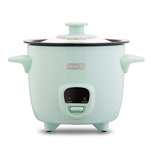 DASH Mini Rice Cooker Steamer with Removable Nonstick Pot, Keep Warm Function & Recipe Guide, 5 Quart, for Soups, Stews, Grains & Oatmeal - Aqua