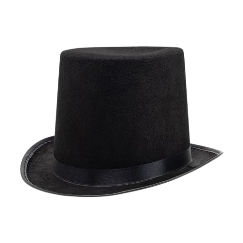Spooktacular Creations Black Tall Top Hats for Adult Black Magician Butler Formal Costume Top Hat Prop Halloween Accessories for Dress Up Costume Role Playing Themed Parties Festival