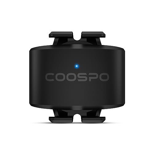 COOSPO Bike Cadence Sensor BK9C, Bluetooth 5.0 ANT+ Cycling Cadence Bicycle RPM Sensor,IP67 Waterproof & 300H Battery, Compatible with Rouvy/Zwift/Peloton/Wahoo APP/GPS Bike Computers