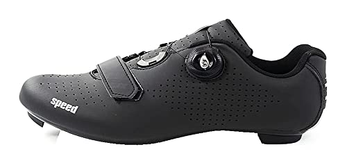 Cycling Shoes Cycling Shoes Mens Road Bike Non-Slip Rubber Sole Spin Shoestring Riding Shoes Unisex Sneakers Comfortable Cycling Shoes (Color : Black, Size : 44(UK9.5)) (Black 40(UK 7))