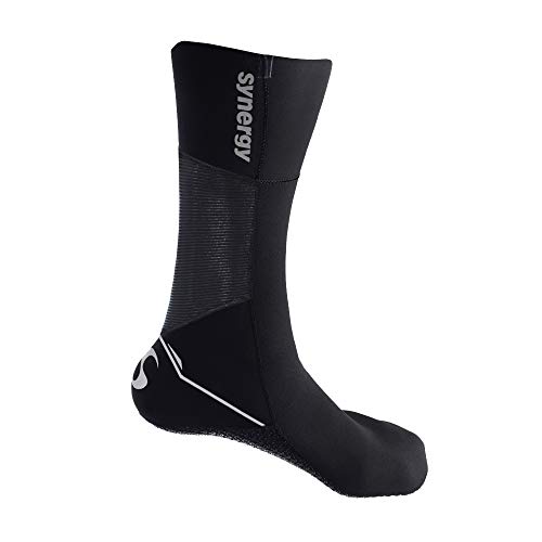 Synergy Swim Socks Neoprene Swim Booties (Black, Large)