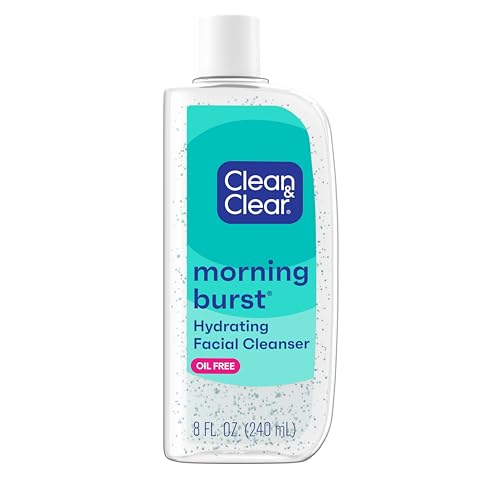 Clean & Clear Morning Burst Oil-Free Hydrating Facial Cleanser with BHA, Cucumber & Aloe Extracts, Face Wash Gently Removes Oil & Pore Clogging Impurities, 8 fl. oz