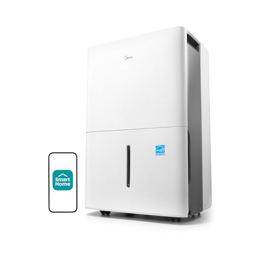 Midea 1,500 Sq. Ft. Energy Star Certified Dehumidifier With Reusable Air Filter 22 Pint - Ideal For Basements, Large & Medium Sized Rooms, And Bathrooms (White)