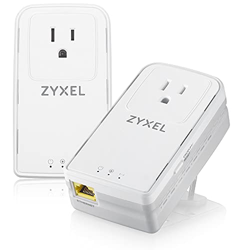 Zyxel G.hn 2400 Wave 2 Powerline Kit, Pass-Thru, Gigabit, Plug&Play, Stream 8k Content [PLA6456]