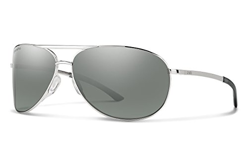 Smith Serpico 2 Sunglasses Silver/ChromaPop Polarized Platinum Mirror
