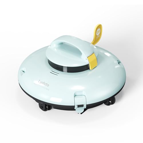 Cordless Robotic Pool Cleaner - 140Mins Automatic Pool Vacuum for Above Ground Pool -Water Sensor Tech- Dual-Drive Motors,Rechargeable Battery,Ideal for All Flat Bottom Pools Up to 42 Feet,Green