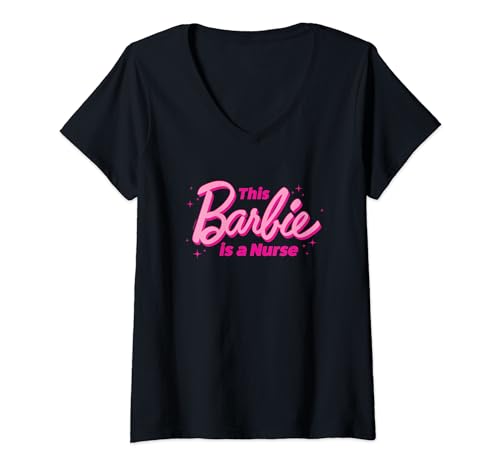 Womens Barbie - This Barbie Is A Nurse V-Neck T-Shirt