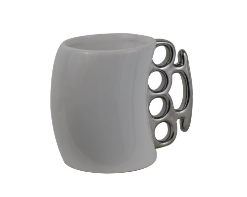 Fairly Odd Novelties Knuckle Duster Ceramic Coffee Mug, White