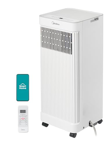 Midea 8,500 BTU ASHRAE (5,000 BTU SACC) Portable Air Conditioner Smart Control, Cools up to 150 Sq. Ft., with Dehumidifier & Fan mode, Easy- to-use Remote Control & Window Installation Kit Included