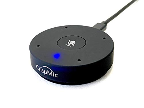CrispMic-Conference: AI Powered USB Array Microphone for All Videoconference Apps, 360° Voice Focusing, Tracking, and Capturing Plus Noise Cancellation for Small and Large Conference Rooms