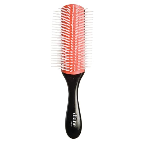 Diane Pro Nylon Pin Styling Hair Brush for Detangling, Separating, Shaping and Defining Wet Thick or Curly Hair, Glides Through Tangles with Ease