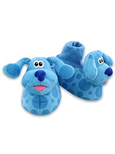 Nickelodeon Blue's Clues & You Blue Toddler Plush 3D Sock Top Slippers (5-6 M US Toddler, Blue)