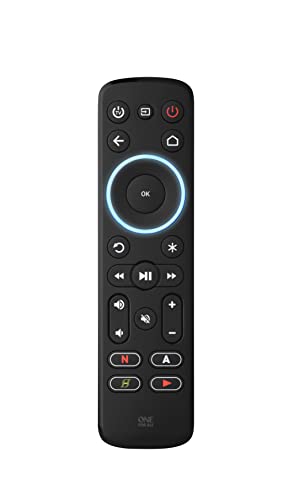 One For All Streamer Remote – Universal Remote Control for up to 3 Devices Infrared Controlled Streamer Boxes TVs and Sound bar – Learning Feature - Backlit Keys - Black – URC7935