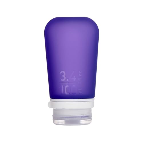 humangear GoToob+ (Large) | Refillable Silicone Travel Bottle | Locking Lid | Food-Safe Material | Purple, Large (3.4 fl.oz.; 100ml)