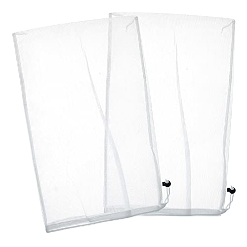 U.S. Pool Supply Fine Mesh Filter Bags for Leaf Vacuum Pool Cleaners, 2 Pack - 12' x 20' Replacement Net Bags, Pull-N-Lock Cord, Holds Leaves & Debris - Universal Fit, Leaf Terminator, Eater, Gulper