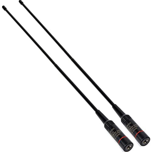 TWAYRDIO 15.4-Inch Whip Antenna, SMA Male Antenna, Dual Band 2m/70cm Handheld Radio Antenna Replacement for Yaesu Vertex VX-110 VX-150 VX-6R TYT TH-UV88 MD-UV380 MD-2017 Two Way Radio, Pack of 2